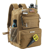 Beyond Fishing Tackle Backpack with Rod Holders, 40L Water-Resistant Canvas, MOLLE System & Plier Slot – With or Without 3600 Tackle Boxes, Black or Tan