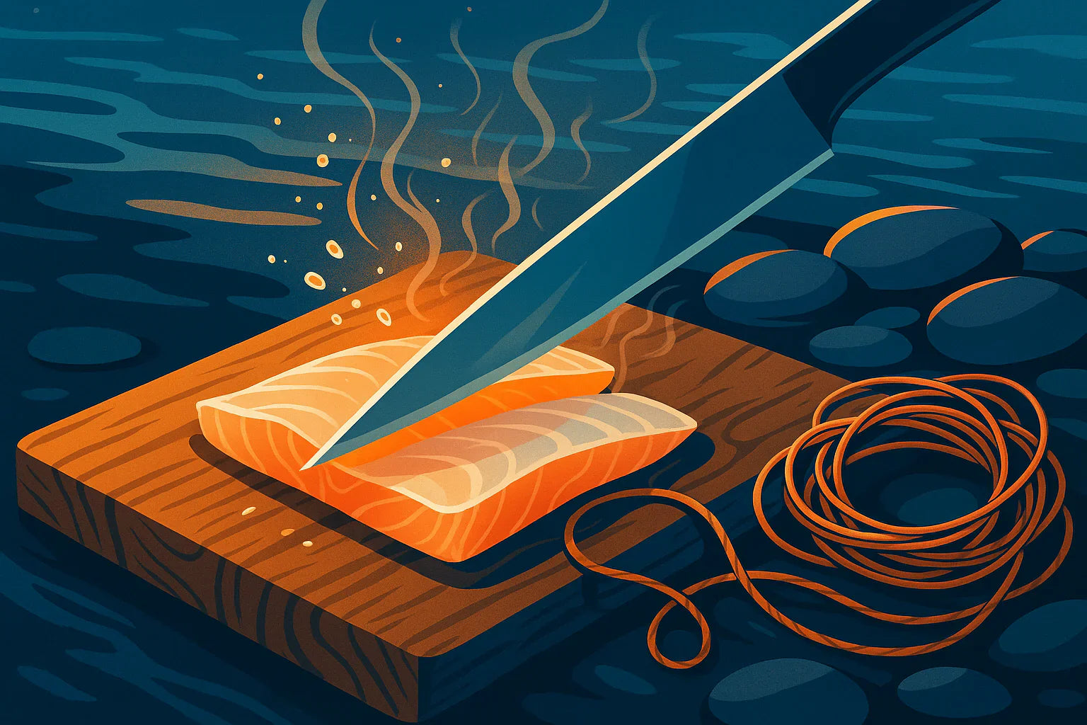 sharp fillet knife for clean fish cuts