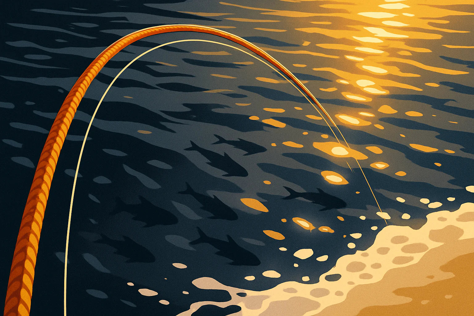 bright orange braided fishing line