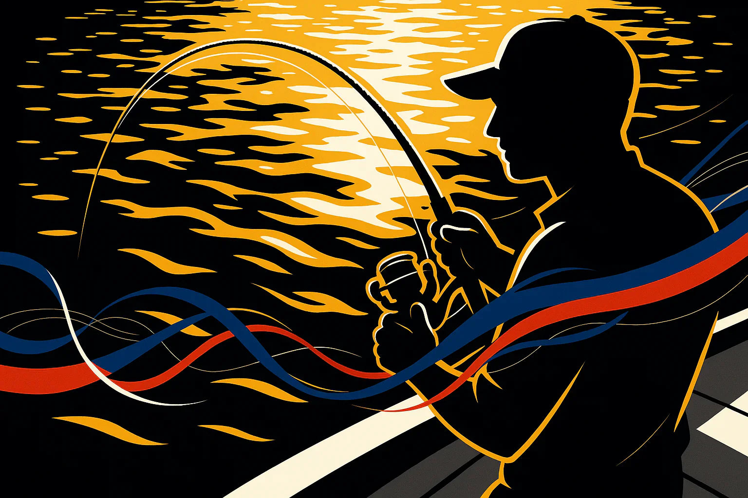 patriotic design fishing line spools