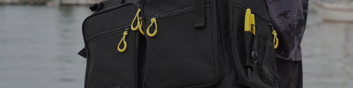 Beyond Braid tackle bag on a boat