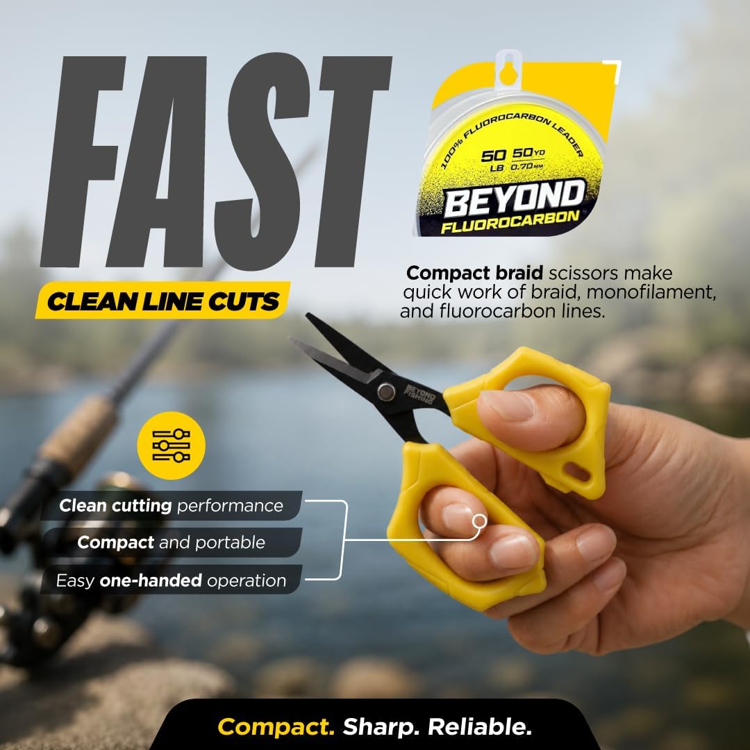 Beyond Braid Fishing 5-Piece Fishing Tool Kit - Pliers, Fillet Knife, Hook Remover, Lip Gripper, and Braid Scissors