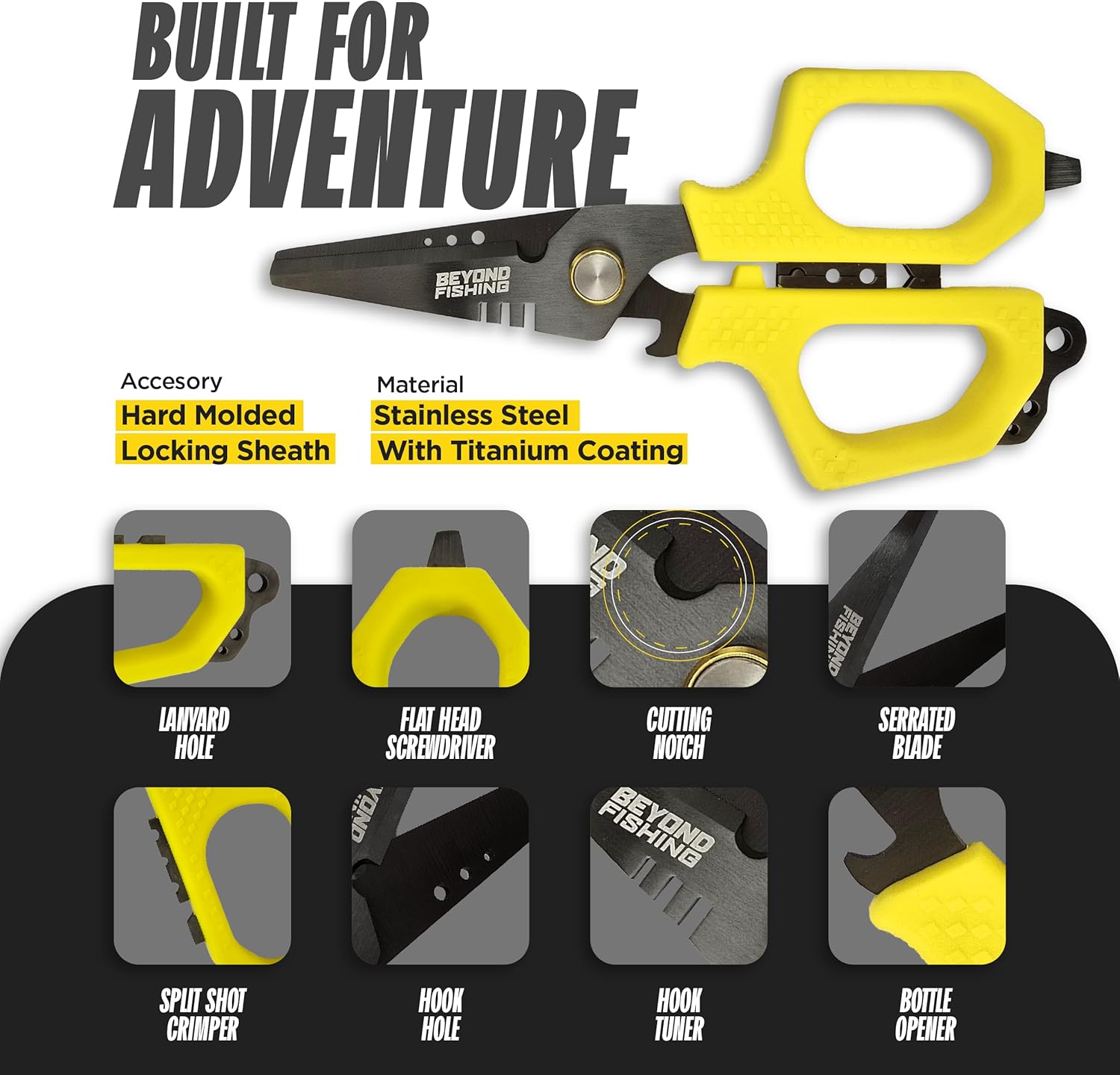 Beyond Fishing Voyager Bundle - Tackle Backpack, Hook Remover & Titanium Line Shears (Black)