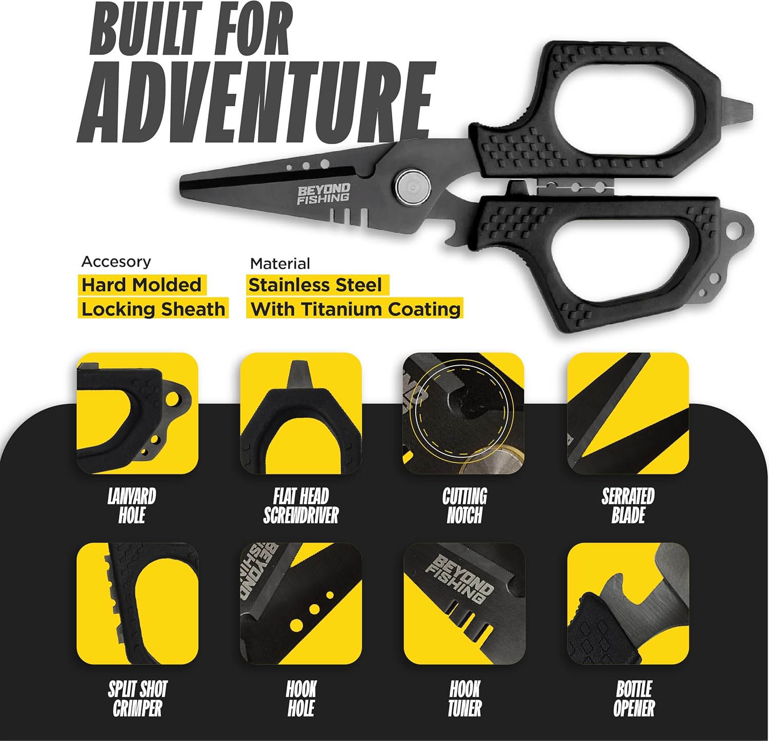 Beyond Fishing Voyager Bundle - Tackle Backpack, Hook Remover & Titanium Line Shears (Black)