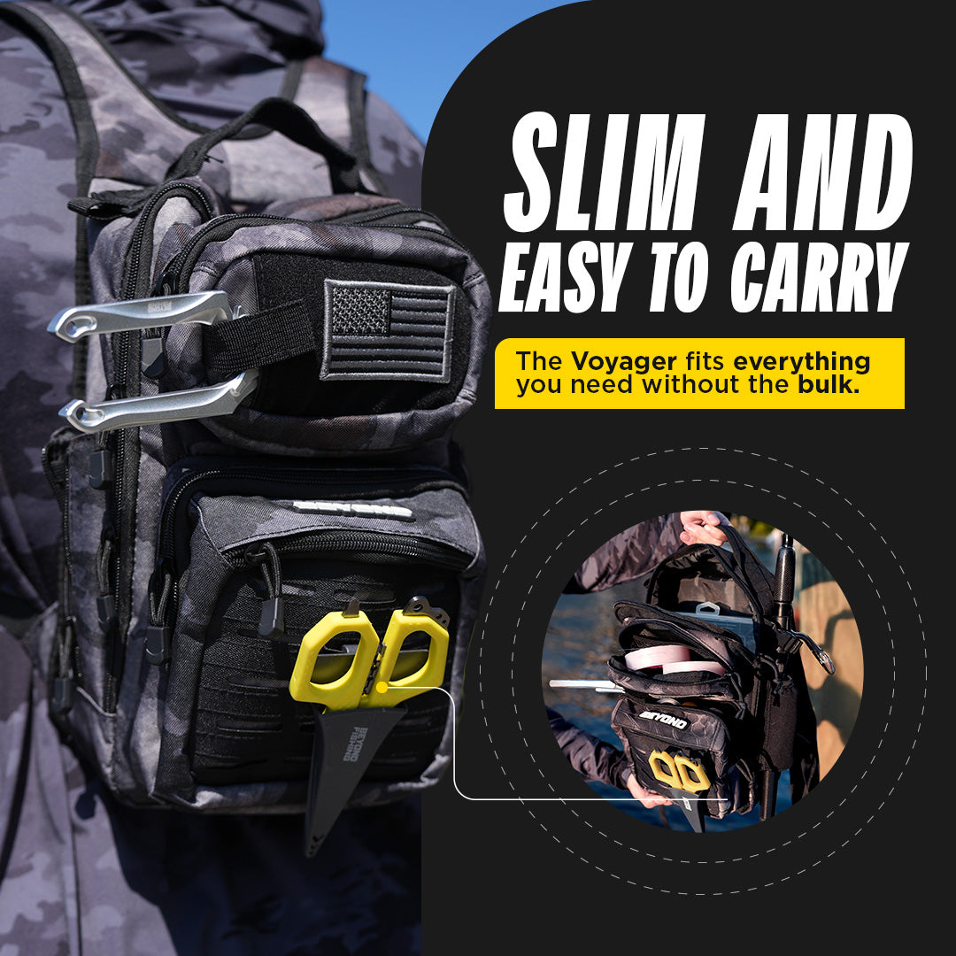 Beyond Braid Ultimate Fishing Bundle – Black Oynx Tackle Backpack and 6.5&quot; Black Pro Fishing Shears for Serious Anglers