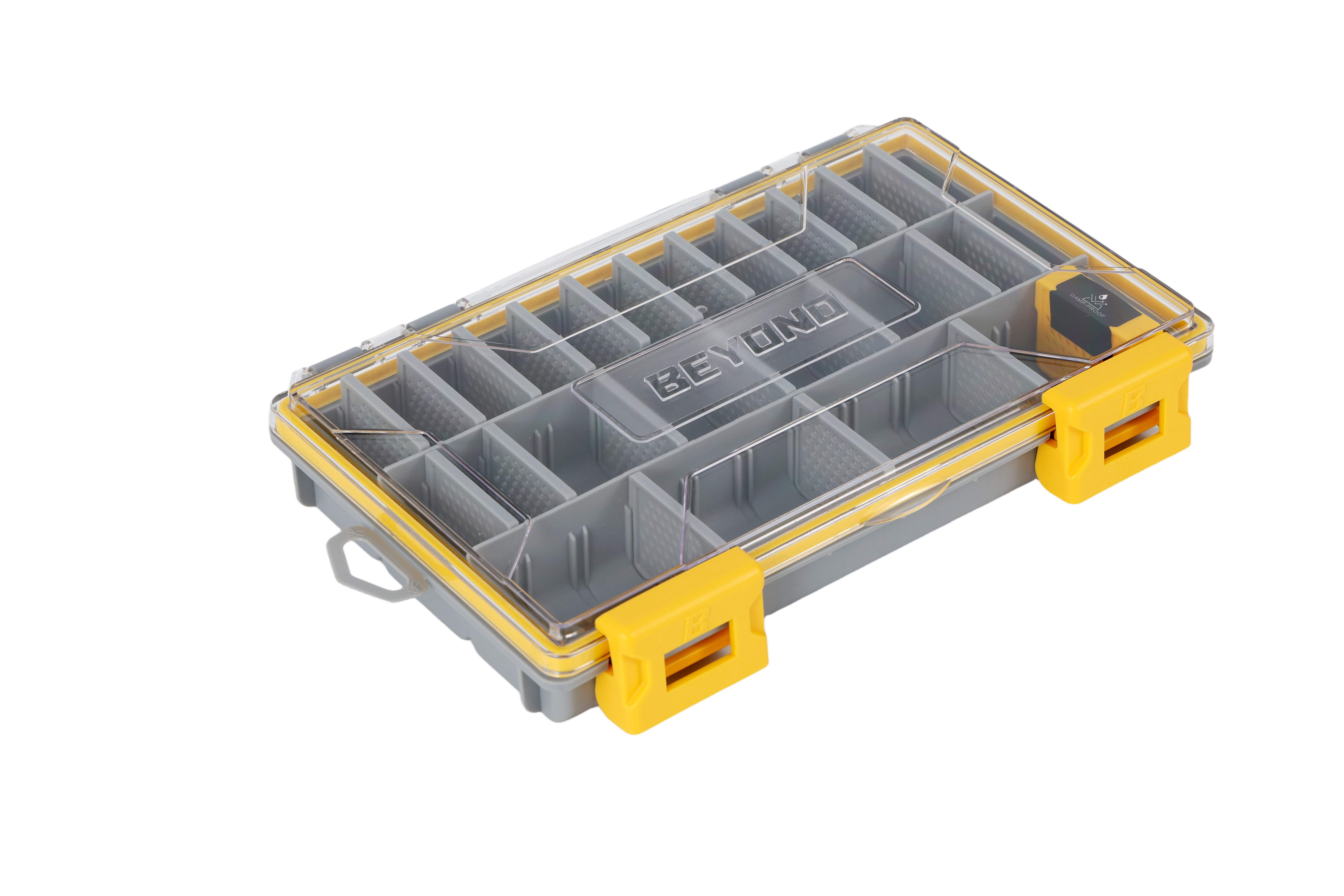 Beyond Fishing DryLock Waterproof Tackle Box, Watertight 3600 & 3700 Tackle Trays with Dual-Latch Seal, Adjustable Removable Dividers & Anti-Rust Desiccant, Lure & Terminal Tackle Organizer