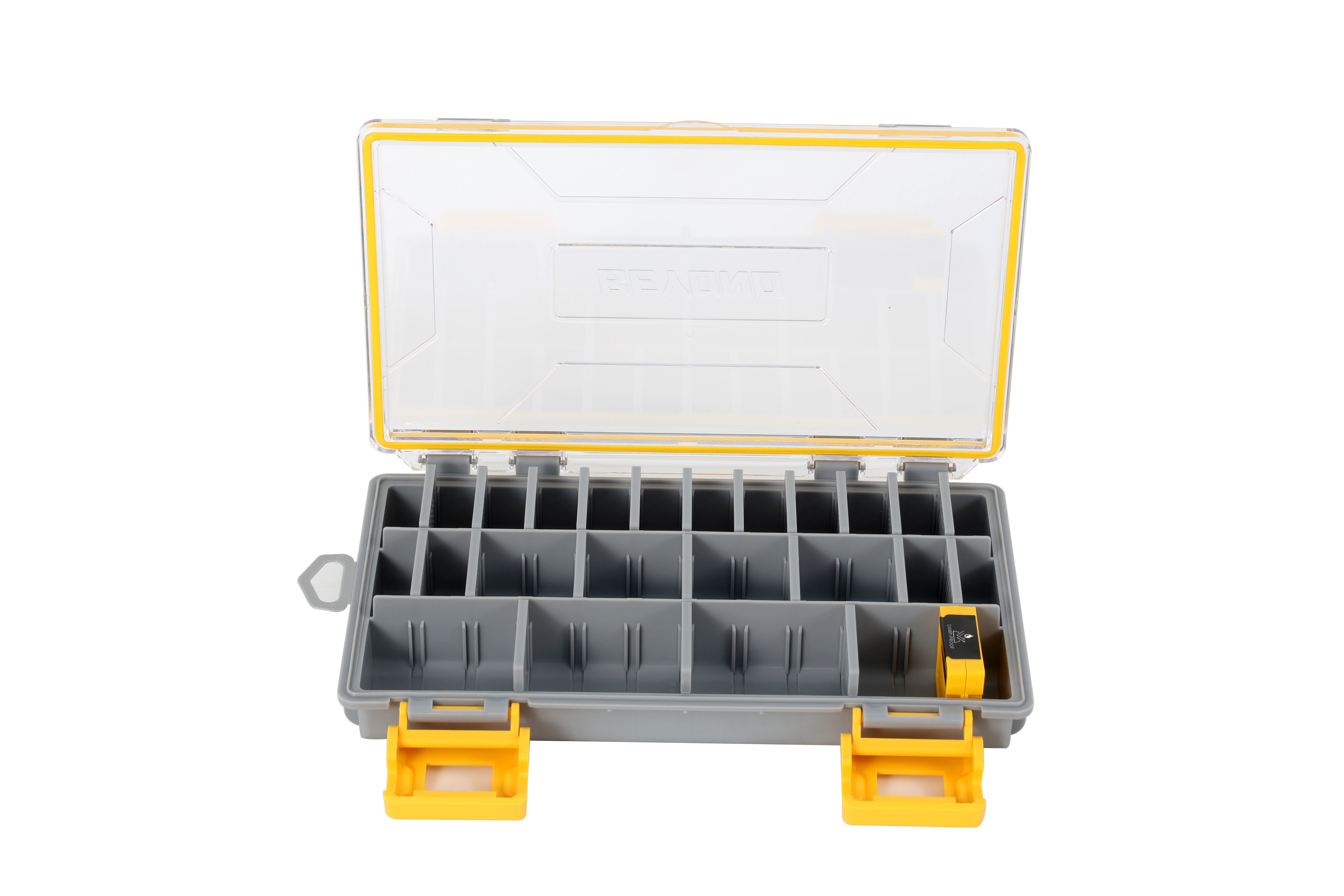 Beyond Fishing DryLock Waterproof Tackle Box, Watertight 3600 & 3700 Tackle Trays with Dual-Latch Seal, Adjustable Removable Dividers & Anti-Rust Desiccant, Lure & Terminal Tackle Organizer