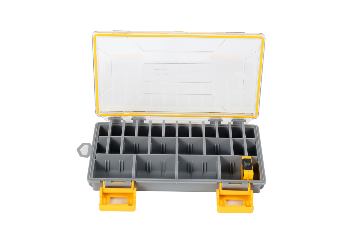 Beyond Fishing DryLock Waterproof Tackle Box, Watertight 3600 &amp; 3700 Tackle Trays with Dual-Latch Seal, Adjustable Removable Dividers &amp; Anti-Rust Desiccant, Lure &amp; Terminal Tackle Organizer