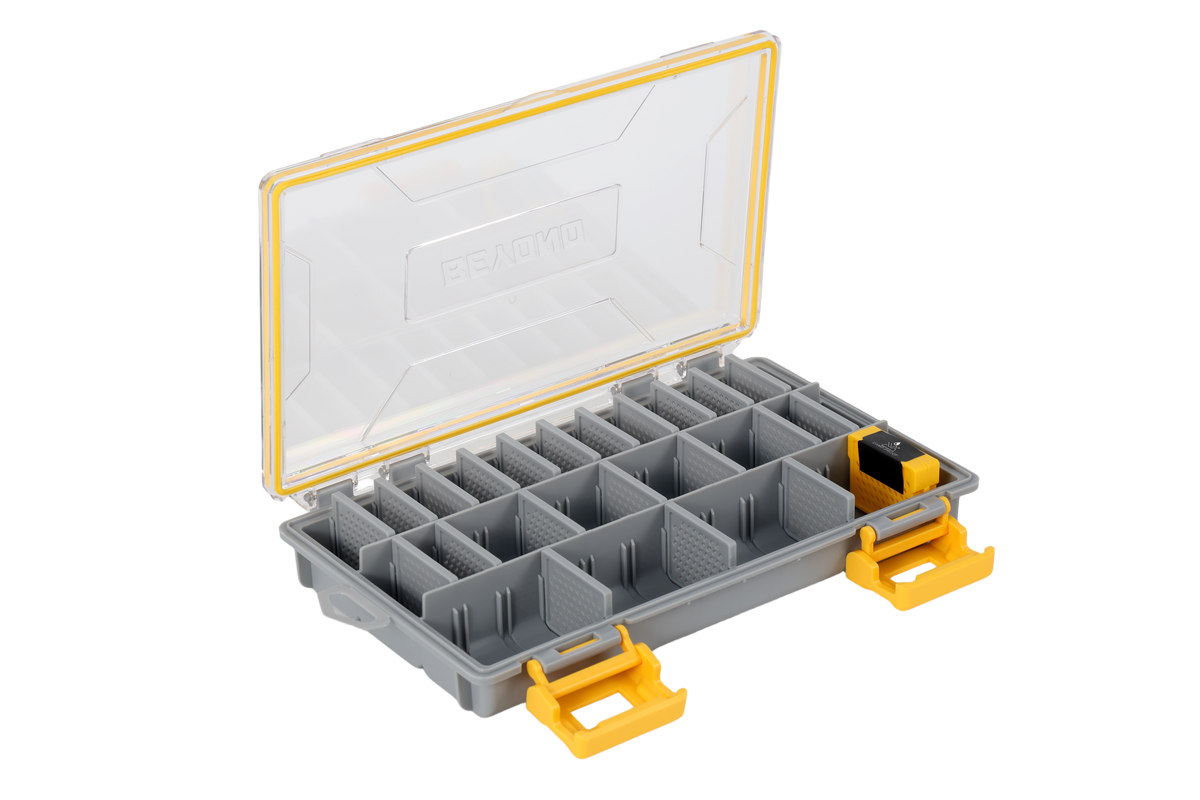 Beyond Fishing DryLock Waterproof Tackle Box, Watertight 3600 &amp; 3700 Tackle Trays with Dual-Latch Seal, Adjustable Removable Dividers &amp; Anti-Rust Desiccant, Lure &amp; Terminal Tackle Organizer