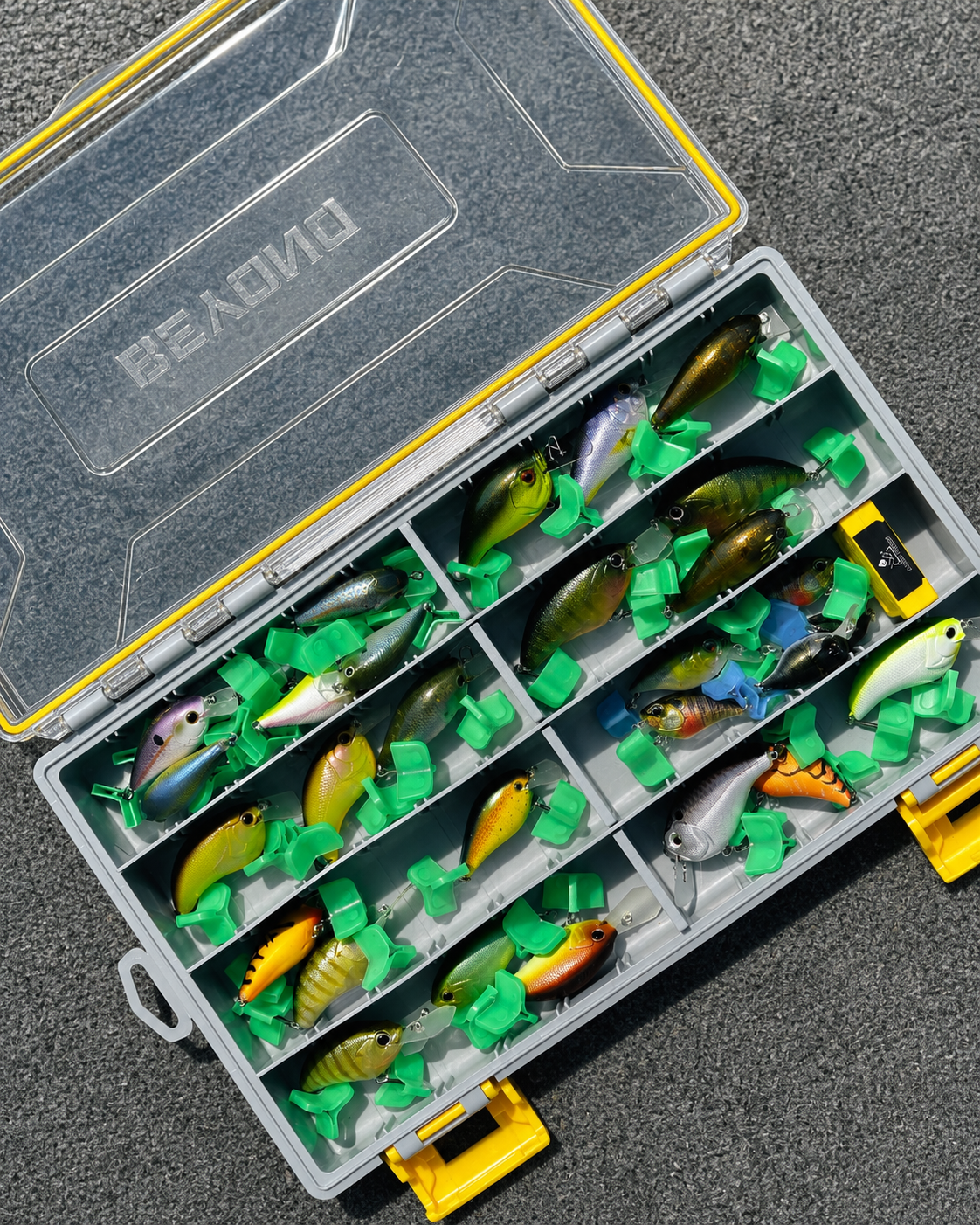 Beyond Fishing DryLock Waterproof Tackle Box, Watertight 3600 &amp; 3700 Tackle Trays with Dual-Latch Seal, Adjustable Removable Dividers &amp; Anti-Rust Desiccant, Lure &amp; Terminal Tackle Organizer