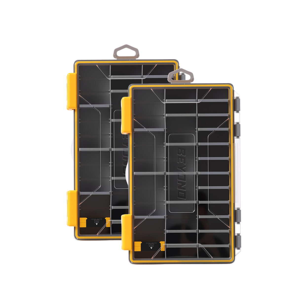 Beyond Fishing DryLock Waterproof Tackle Box, Watertight 3600 &amp; 3700 Tackle Trays with Dual-Latch Seal, Adjustable Removable Dividers &amp; Anti-Rust Desiccant, Lure &amp; Terminal Tackle Organizer