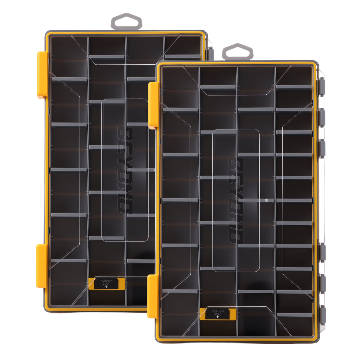Beyond Fishing DryLock Waterproof Tackle Box, Watertight 3600 &amp; 3700 Tackle Trays with Dual-Latch Seal, Adjustable Removable Dividers &amp; Anti-Rust Desiccant, Lure &amp; Terminal Tackle Organizer