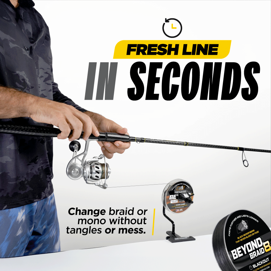 bass pro fishing line spooler Beyond Braid EZ 1-Pack Color:No Fade Low Vis Green Abu Garcia BMAX3-L Black worms · Compact Design with