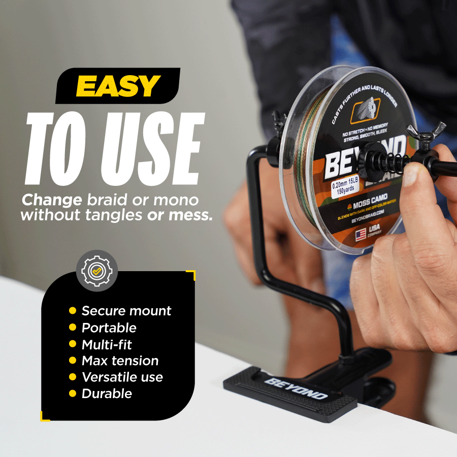 electronic line measuring fishing reel Beyond Braid EZ Spooler 1-Pack Model:OLS6000 Spyroking Berkley Spool Berkley press SET once to Security Options_Padlockable