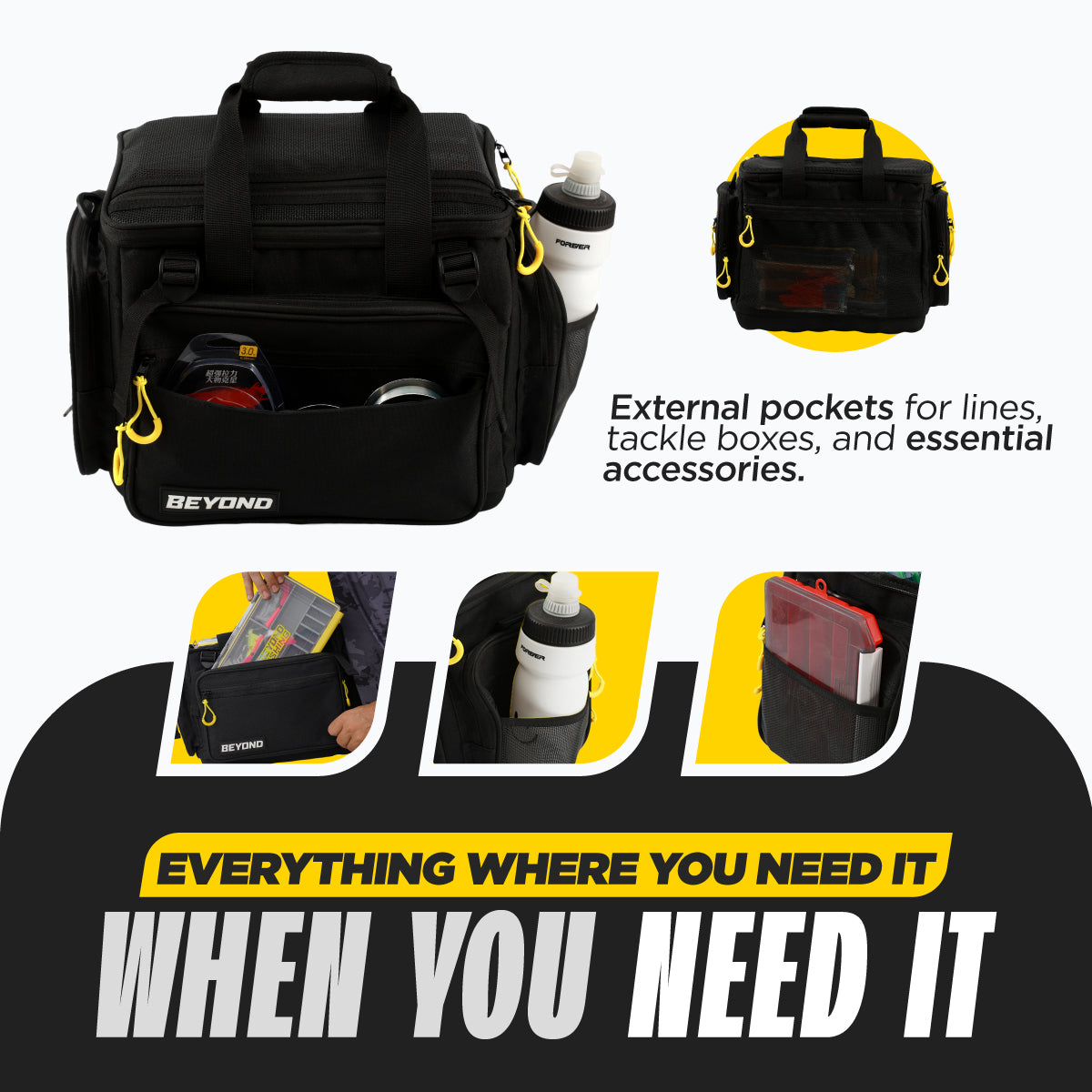 Beyond Fishing Hauler Tackle Bags  With or Without Tackle Box Available in Medium, Large, and Extra-Large