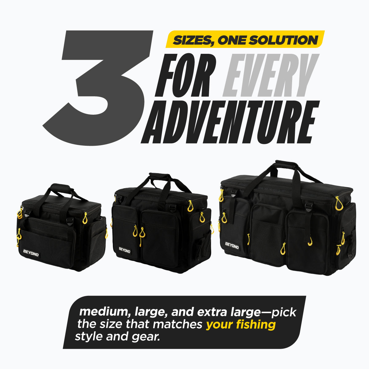 Beyond Fishing Hauler Tackle Bags  With or Without Tackle Box Available in Medium, Large, and Extra-Large