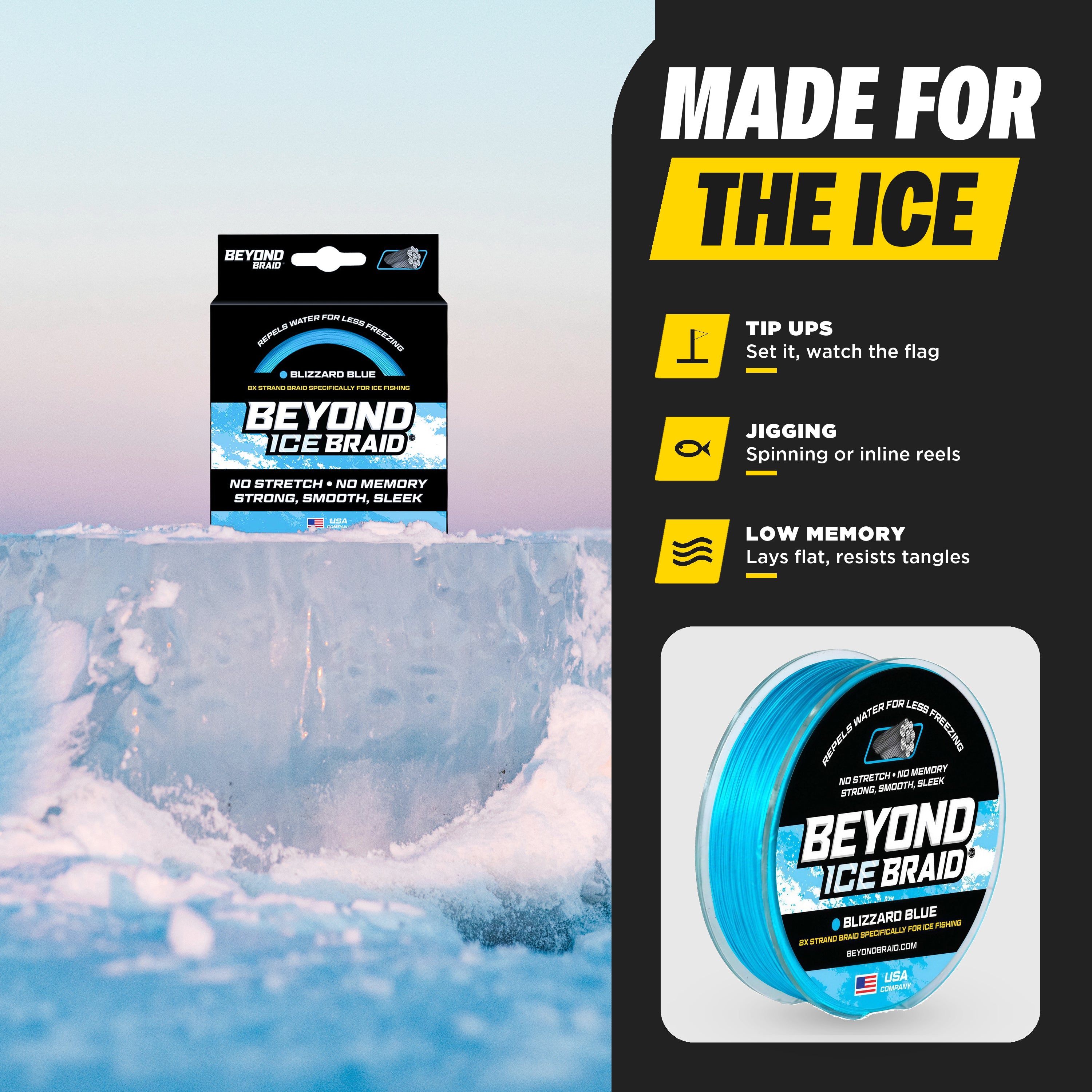 Beyond ICE Braid 100 Yard Spool - Blizzard Blue