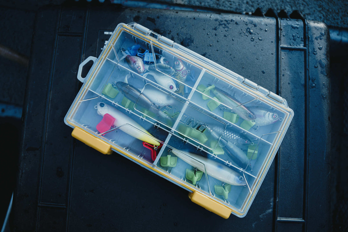 Beyond Fishing DryLock Waterproof Tackle Box, Watertight 3600 &amp; 3700 Tackle Trays with Dual-Latch Seal, Adjustable Removable Dividers &amp; Anti-Rust Desiccant, Lure &amp; Terminal Tackle Organizer