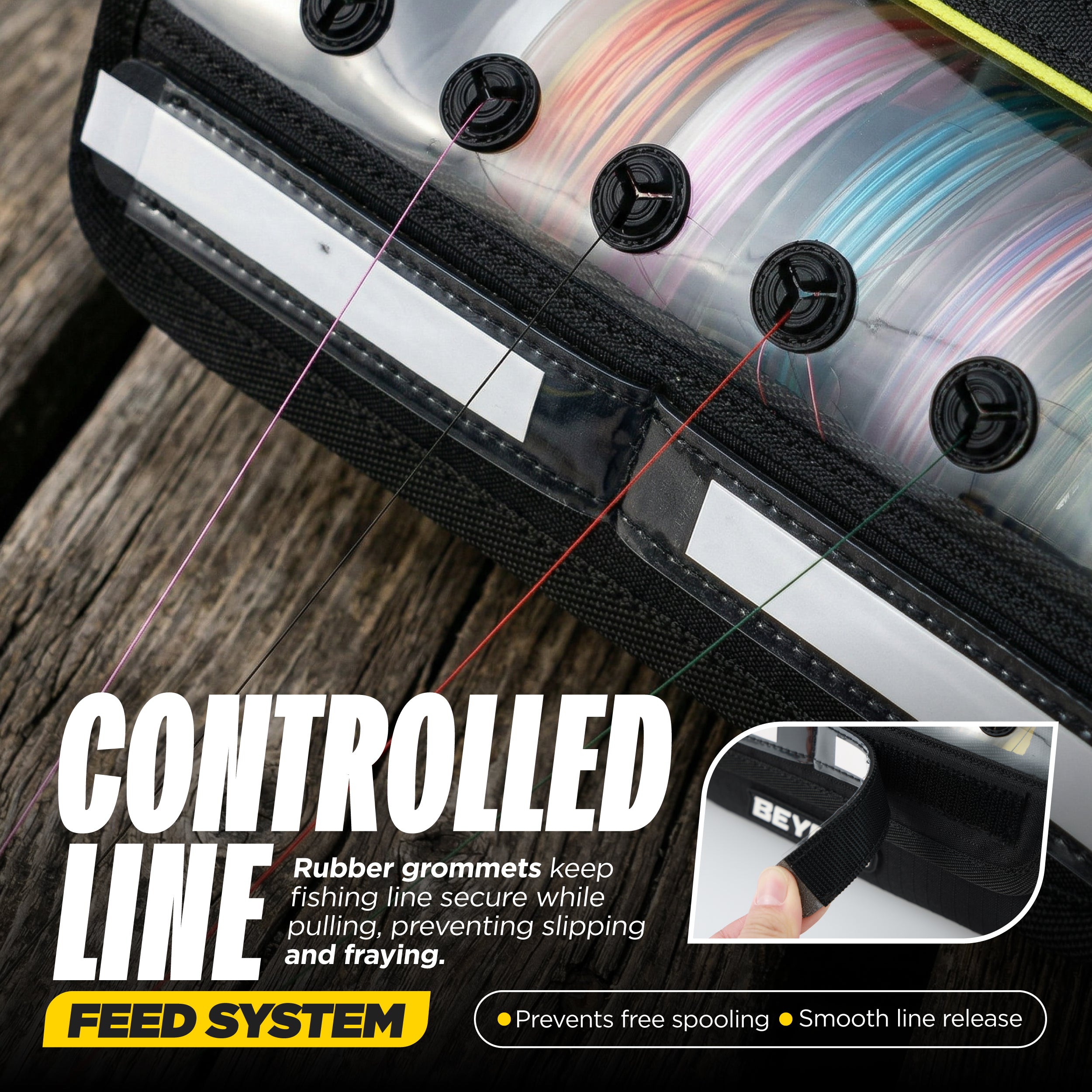 Beyond Fishing Line Storage Bag – Tangle-Free Line Management Bag with Built-In Dispenser, Fishing Spool Bag with Writable ID Panel
