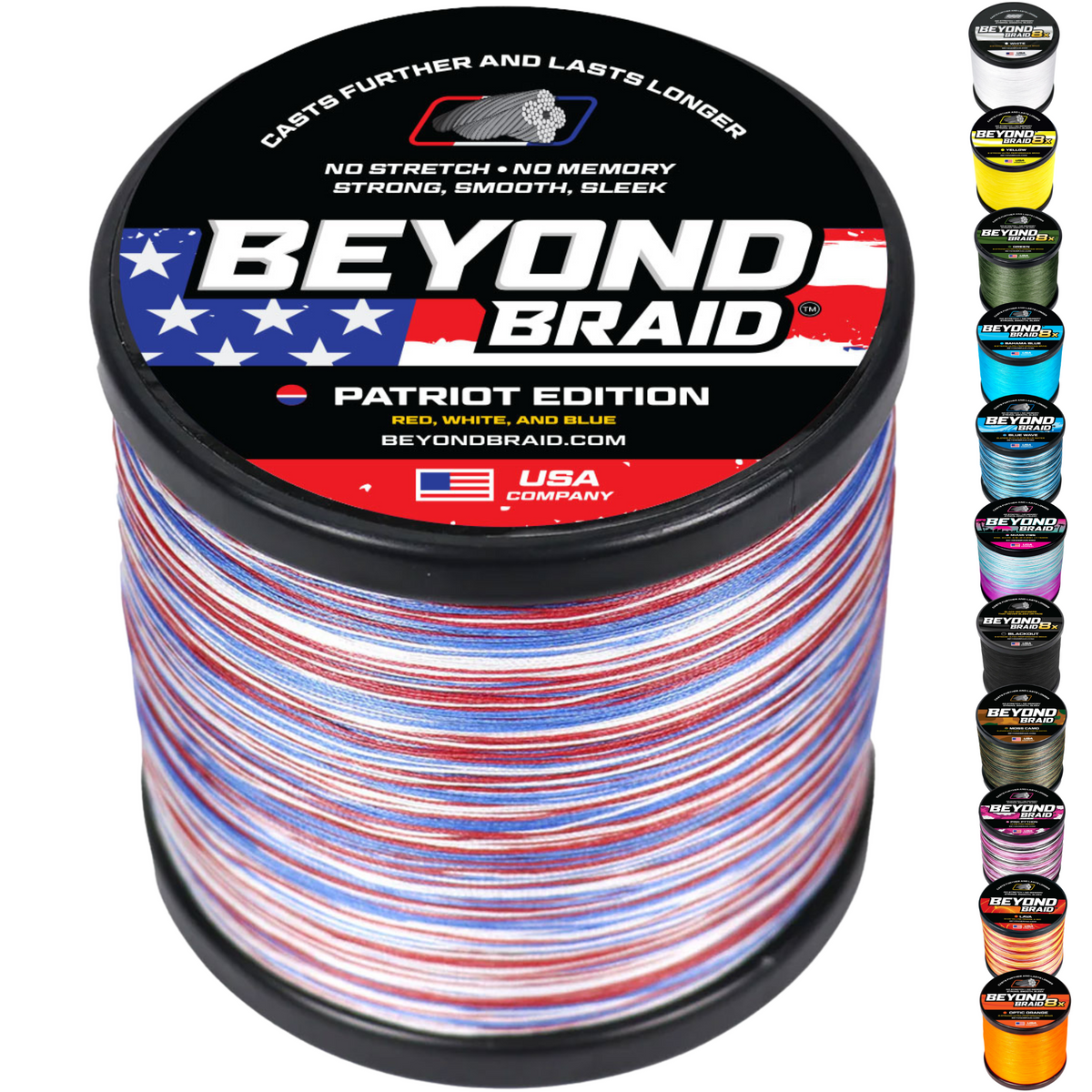 blue and white braided fishing line Patriot Edition - Red, White, & Blue