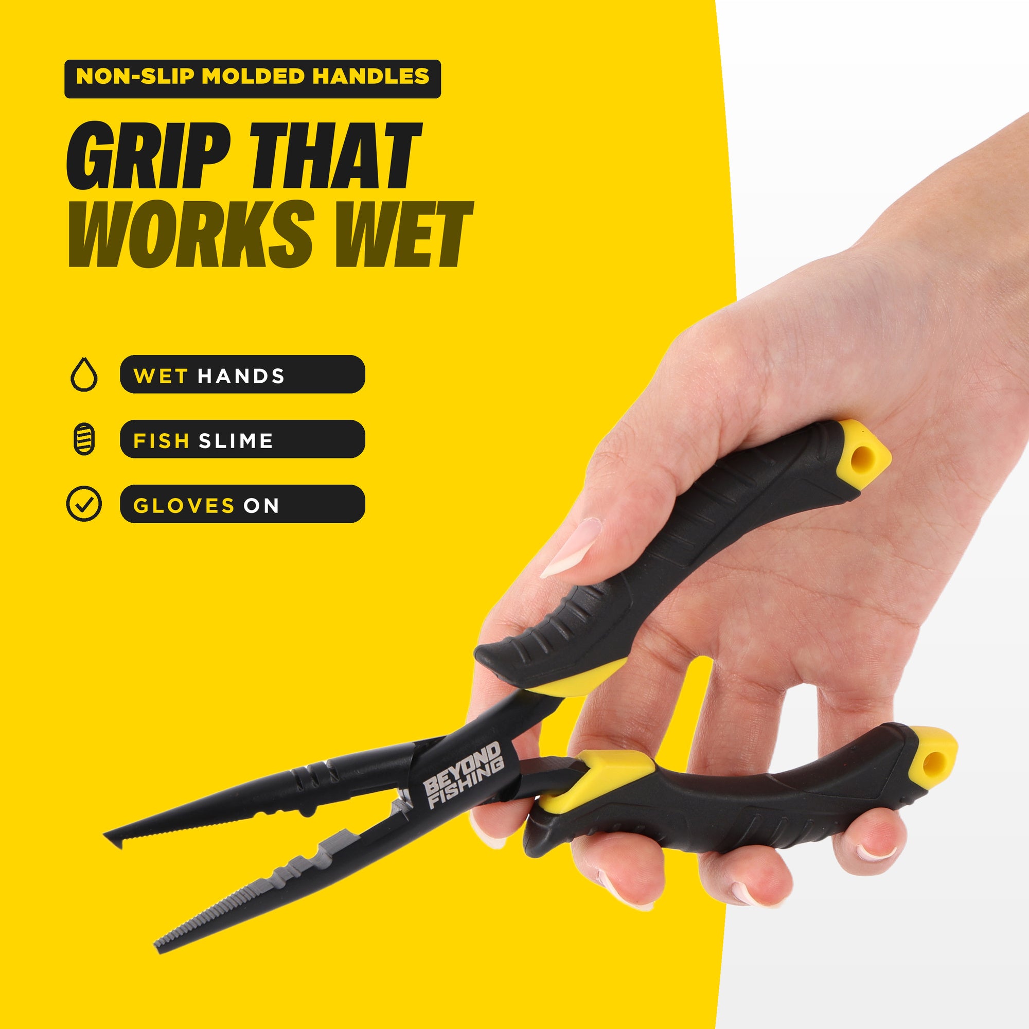Beyond Fishing 7" Needle Nose Fishing Pliers with Line Cutter & Crimper