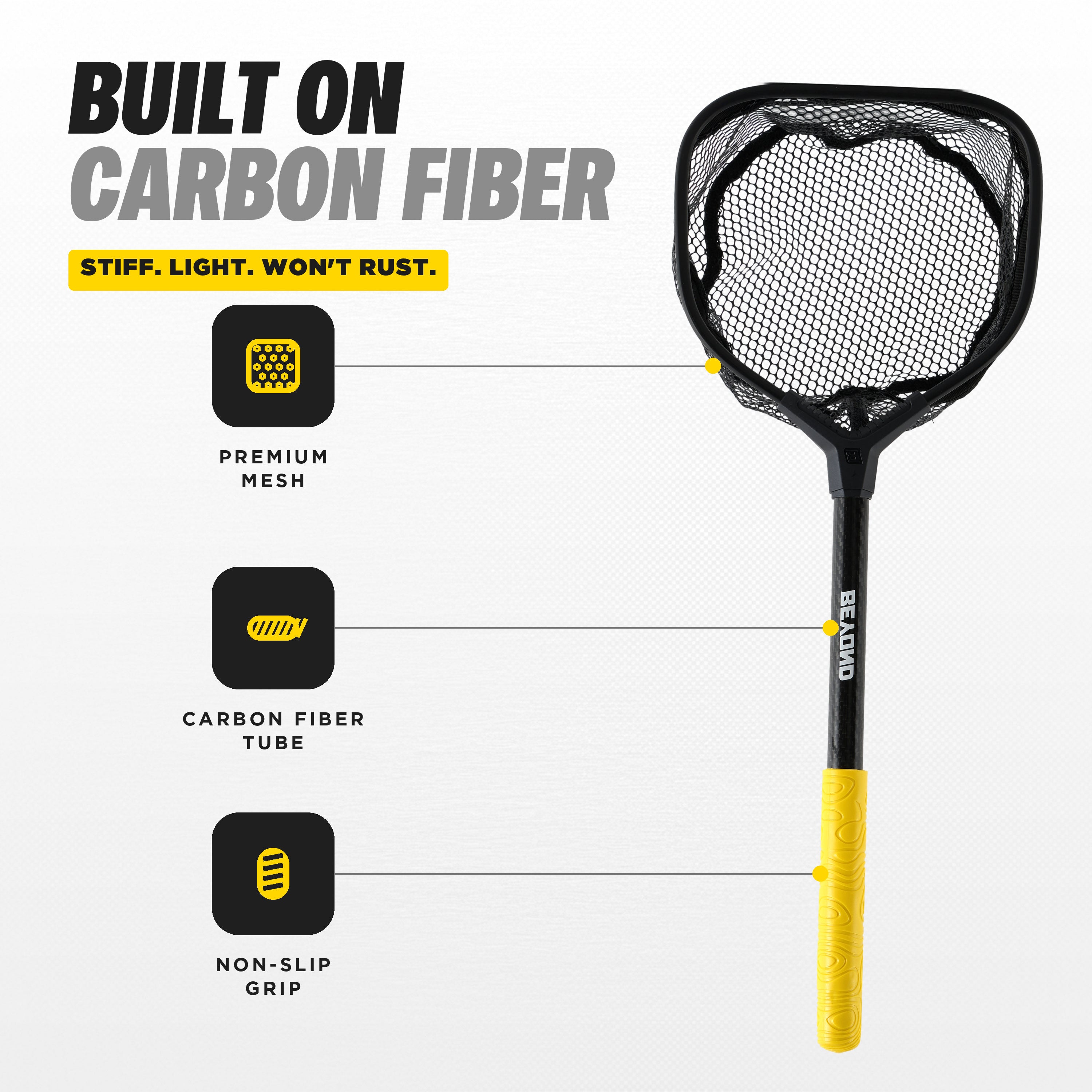 Beyond Fishing Carbon Fiber Bait Net, Speed Scoop Minnow Dip Net, Livewell