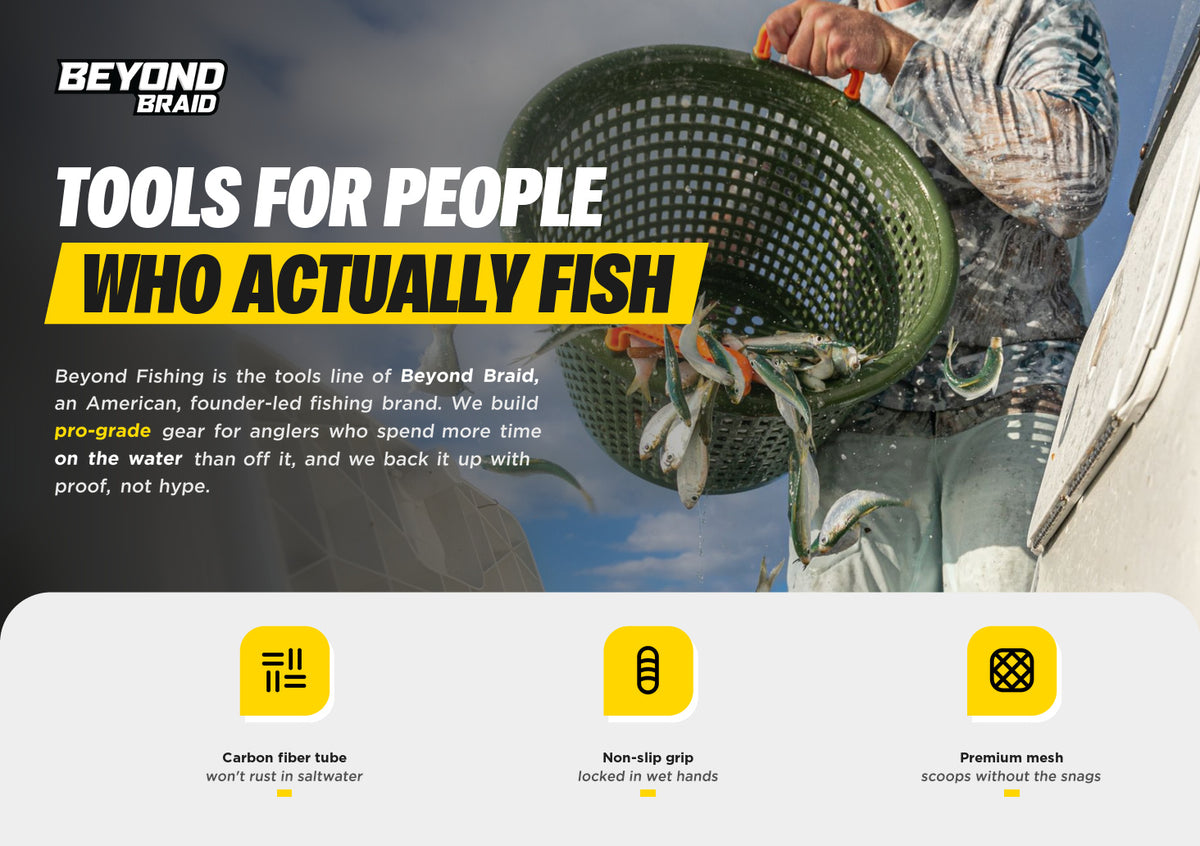 Beyond Fishing Carbon Fiber Bait Net, Speed Scoop Minnow Dip Net, Livewell