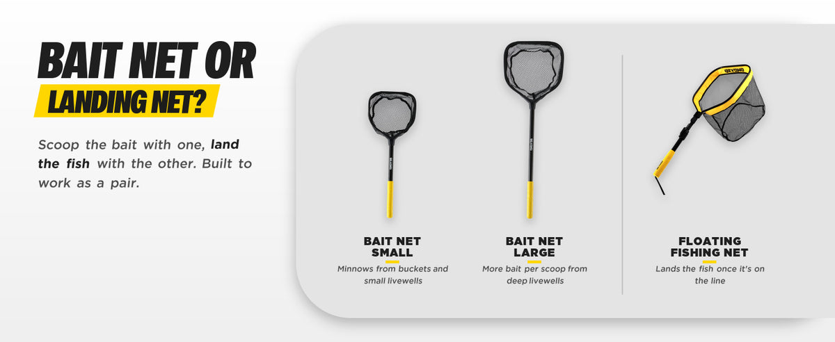 Beyond Fishing Carbon Fiber Bait Net, Speed Scoop Minnow Dip Net, Livewell