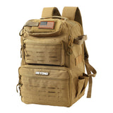 Beyond Fishing Tackle Backpack with Rod Holders, 40L Water-Resistant Canvas, MOLLE System & Plier Slot – With or Without 3600 Tackle Boxes, Black or Tan