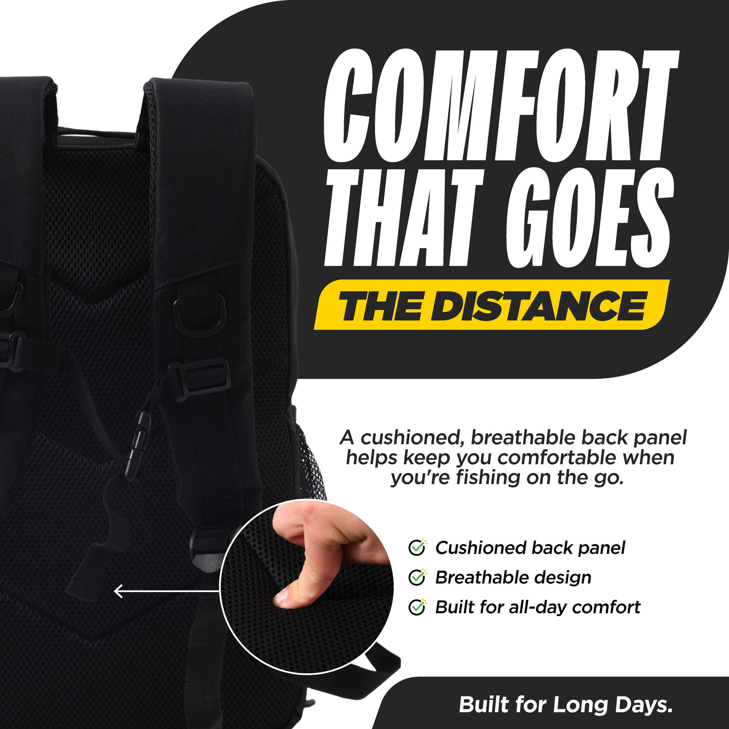 Beyond Fishing Tackle Backpack with Rod Holders, 40L Water-Resistant Canvas, MOLLE System & Plier Slot – With or Without 3600 Tackle Boxes, Black or Tan