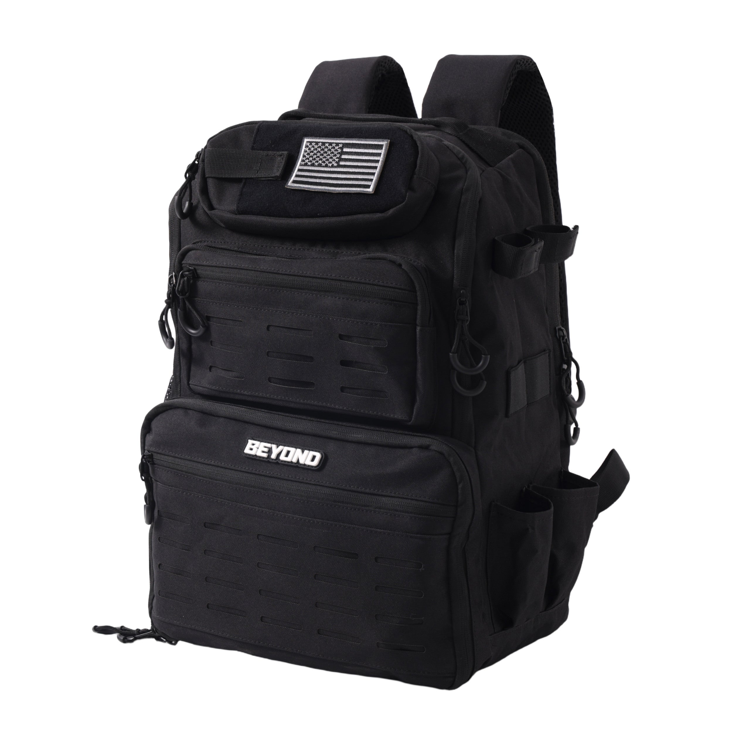 Beyond Fishing Tackle Backpack with Rod Holders, 40L Water-Resistant Canvas, MOLLE System & Plier Slot – With or Without 3600 Tackle Boxes, Black or Tan