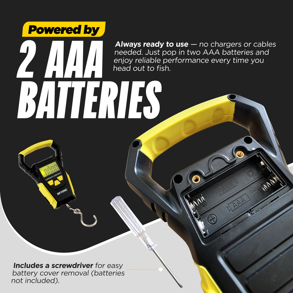 Beyond Fishing Digital Scale with Built-In Tape Measure – Weighs Up to 110lbs