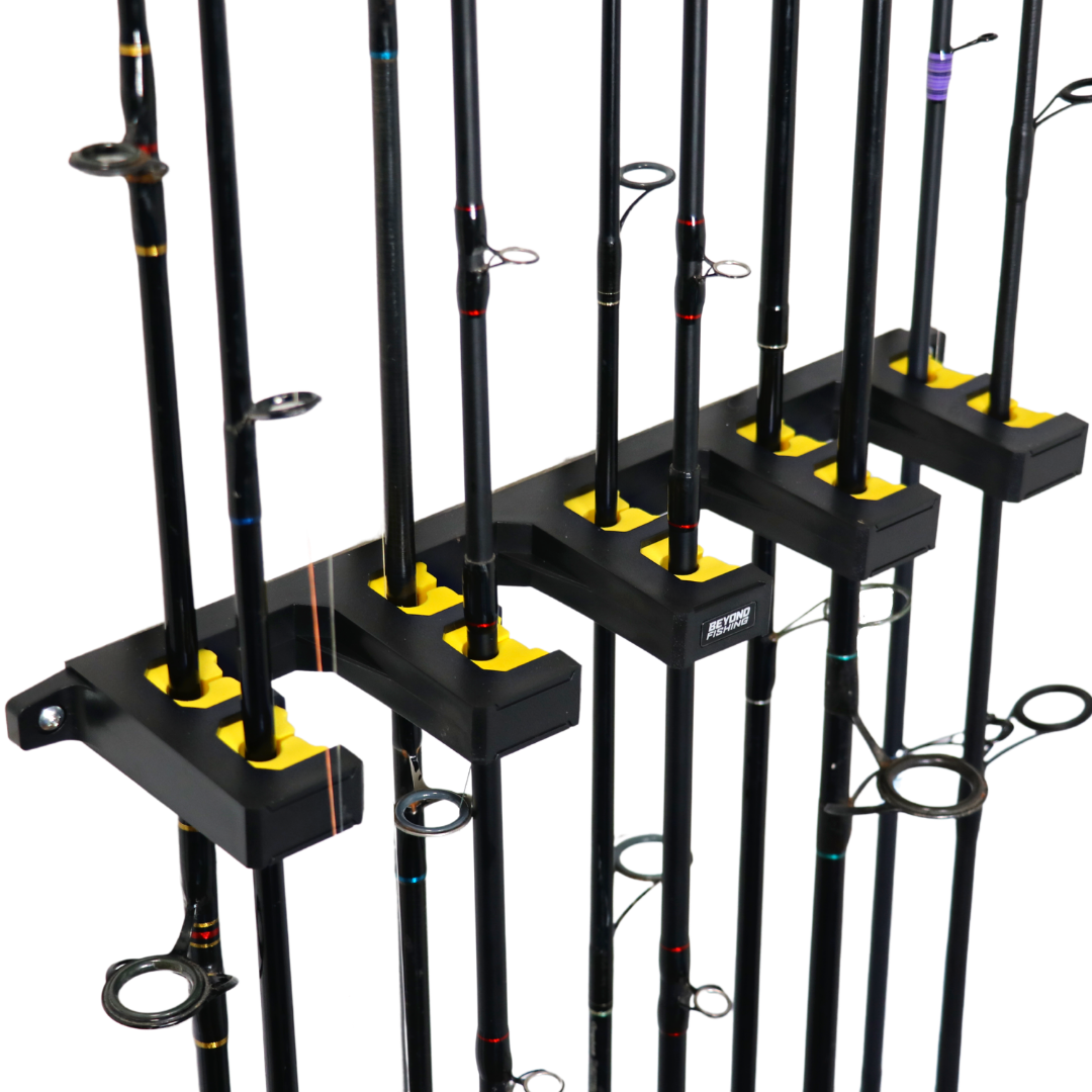 Fishing Pole Holder Display Store 10 Rods Bracket Fishing Pole Rack  Vertical Blue 