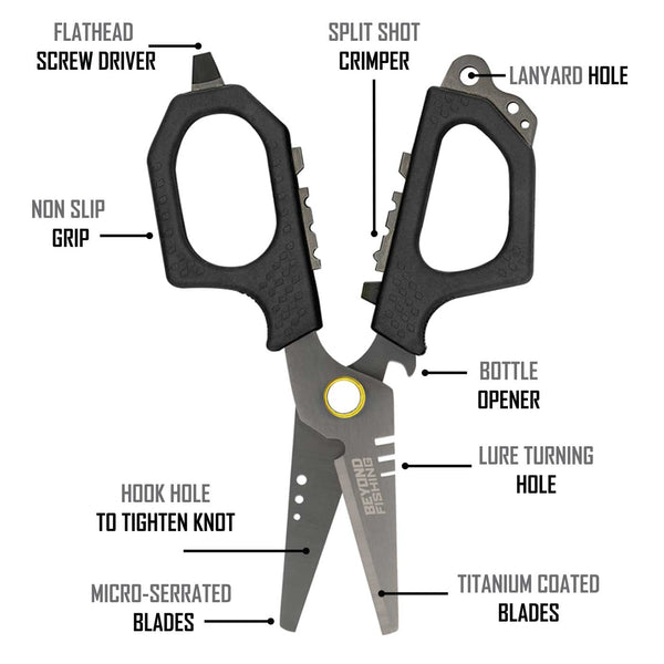 Black Stealth Fishing Scissors – Braid Cutter & Snips For Fly, Carp, Trout, Pike (18g)