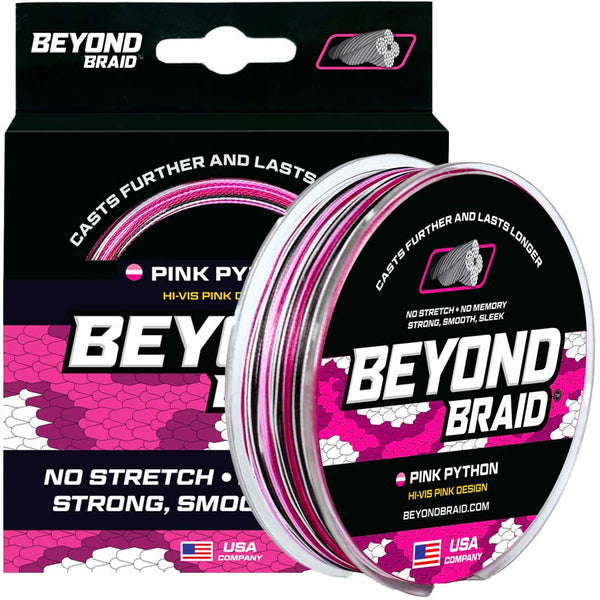 Beyond Braid Pink Python hi-vis braided line